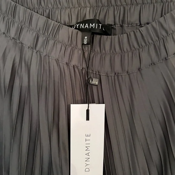 Dynamite Pull on Pleated Mini Skirt in Castor Gray Women's Size Medium Brand New - Picture 3 of 4